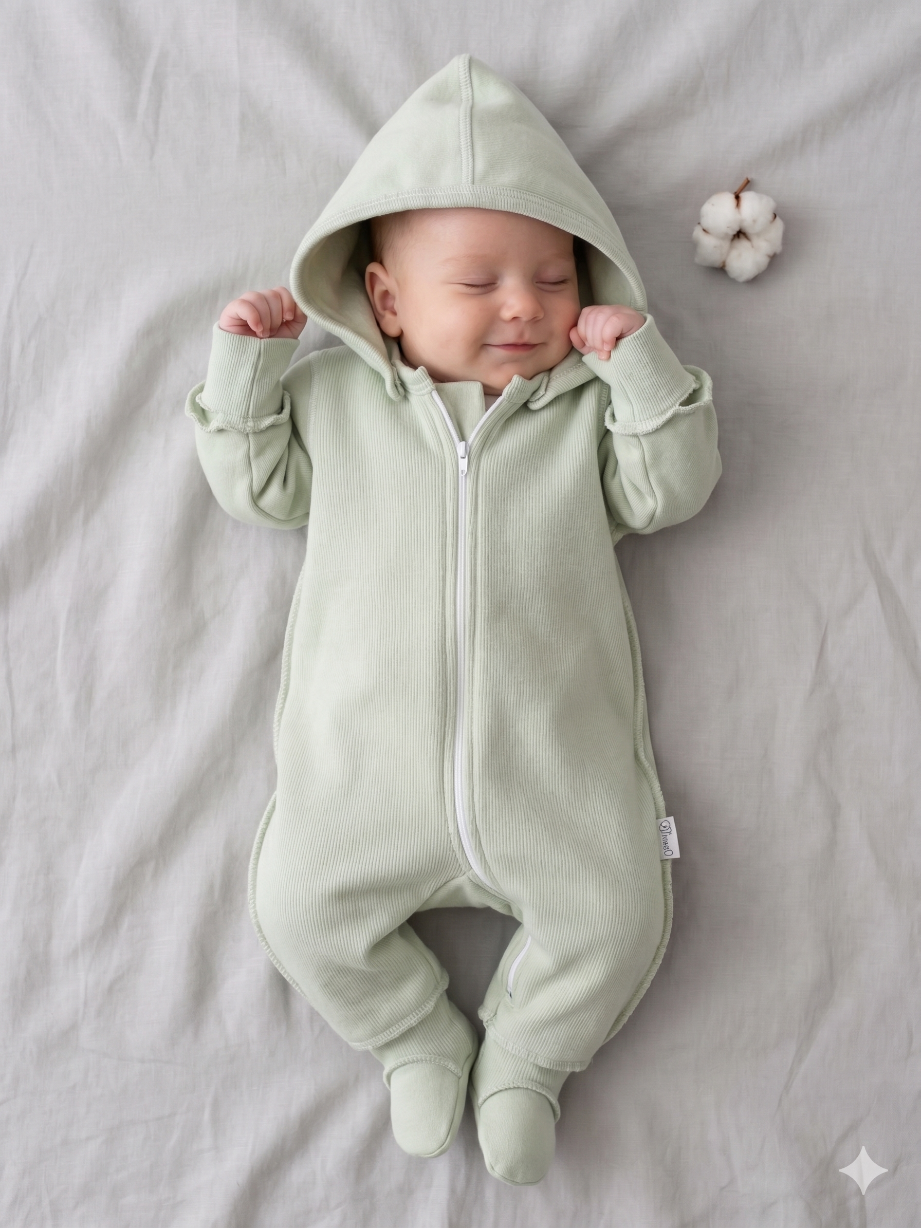 Изображение товара Комбинезон ТРИЯ 62 для малышей утепленный с капюшоном и рукавичками