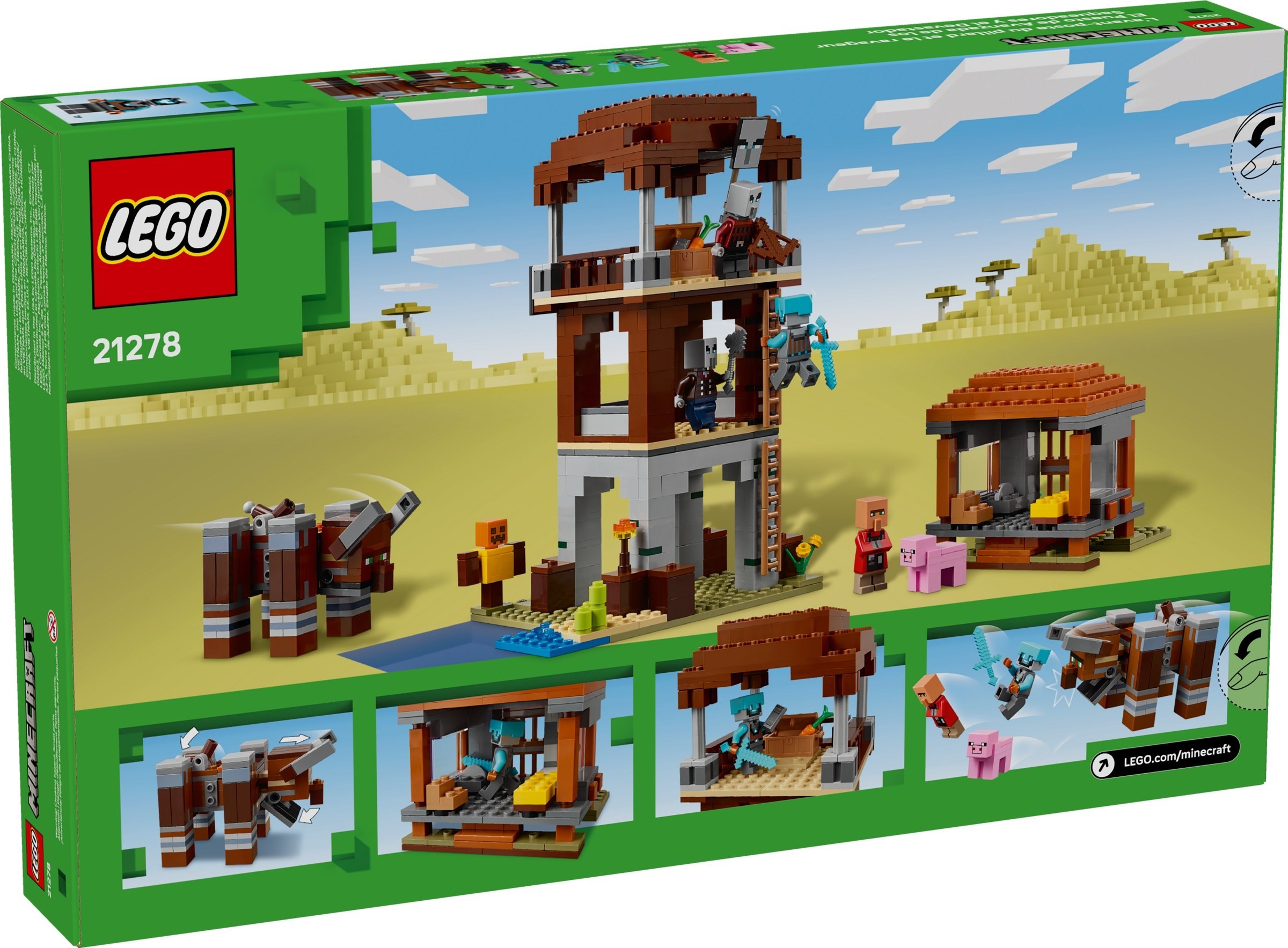 Изображение товара Конструктор LEGO Minecraft 21278 Застава грабителей с фигурками и башней Изображение товара Конструктор LEGO Minecraft 21278 Застава грабителей с фигурками и башней