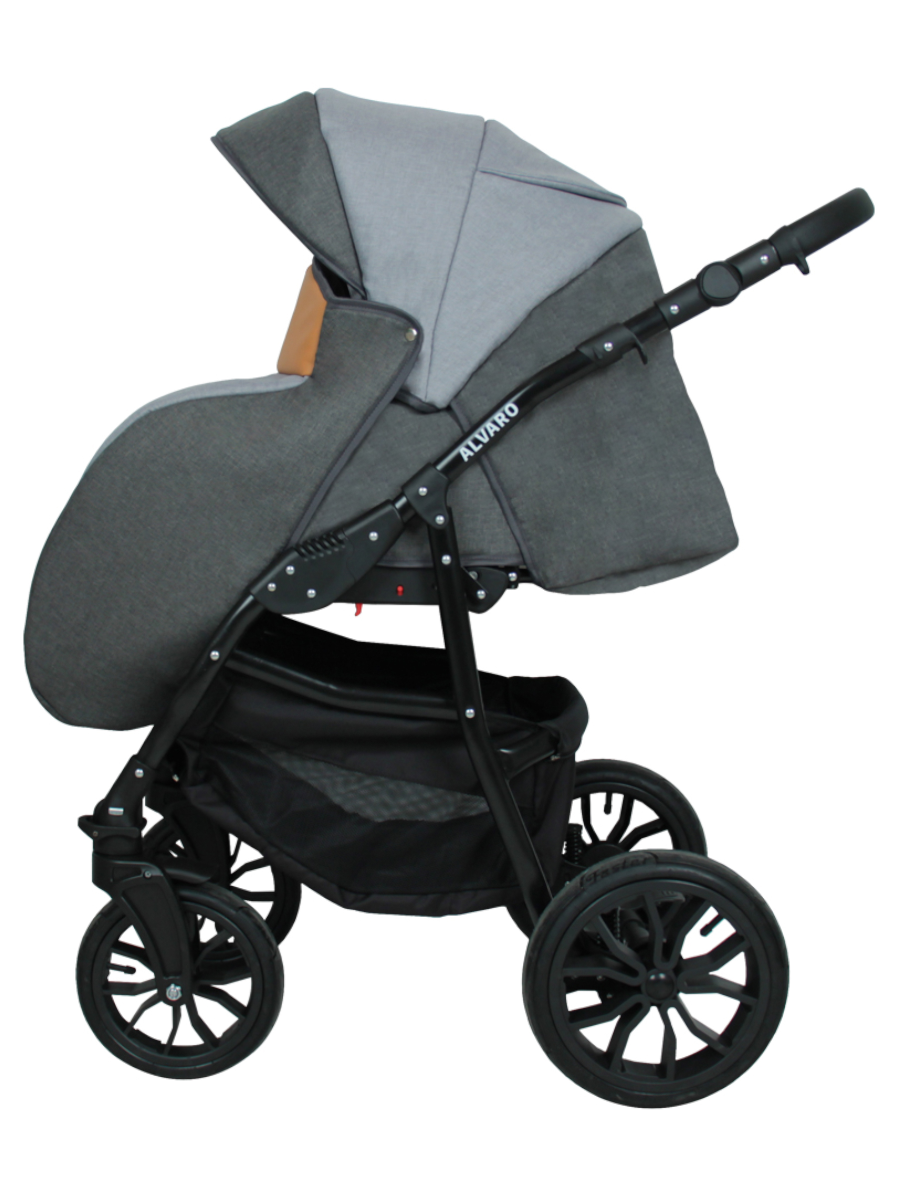 Коляска 2в1 alis Alvaro 05 серый-оранжевый - фото 7
