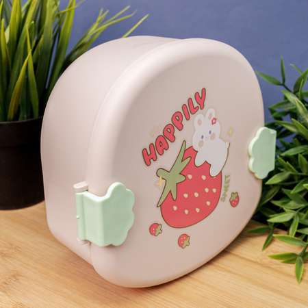 Ланчбокс для обеда iLikeGift Lovely pink с приборами