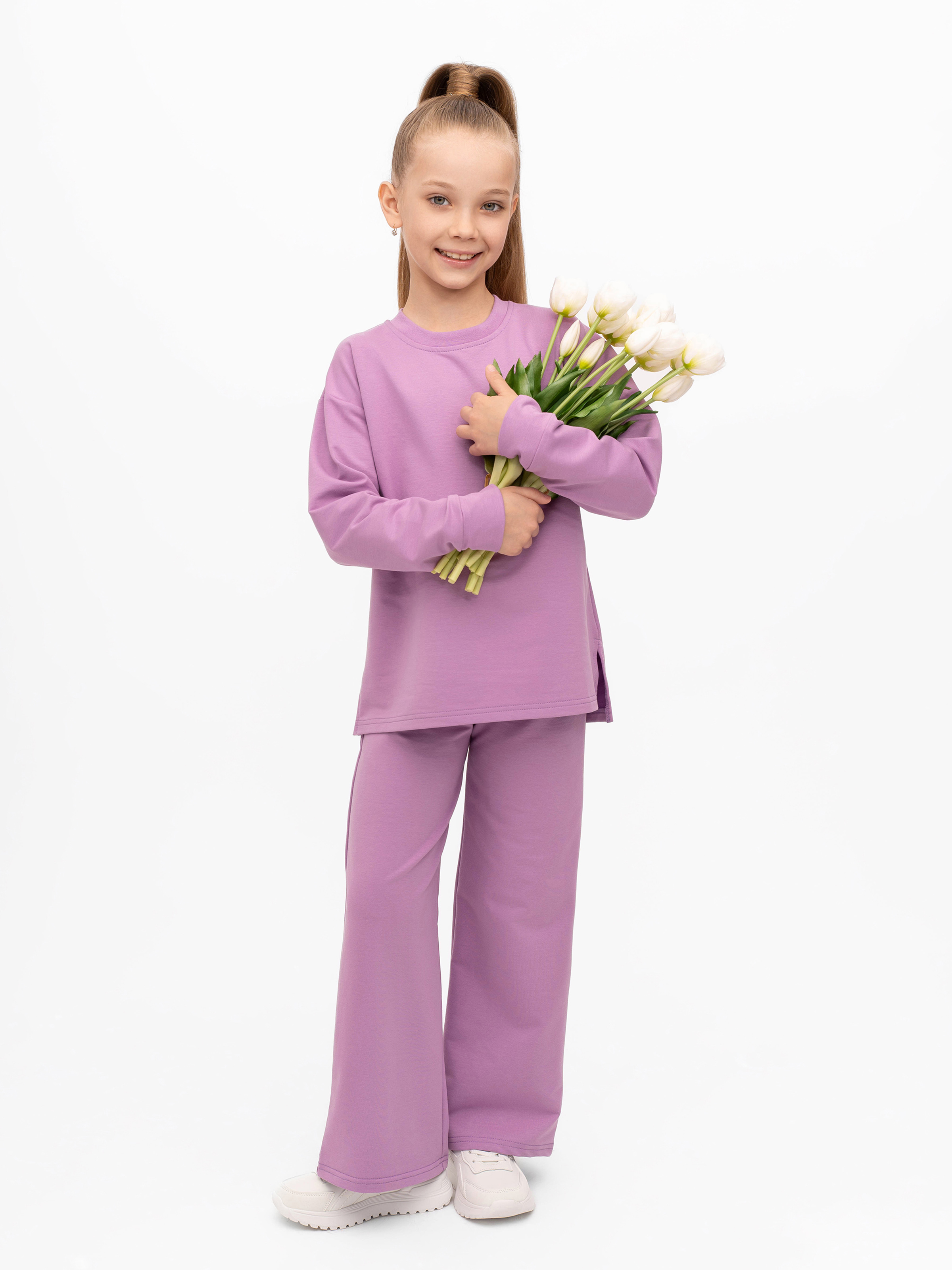 Свитшот и брюки Утенок 7065 сирень - фото 17