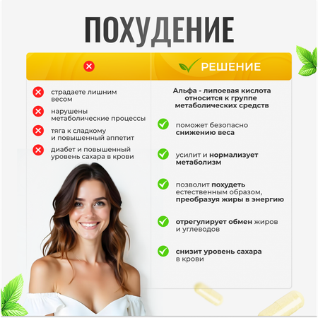 Альфа-липоевая кислота 100мг Green Leaf Formula детокс похудение энергия