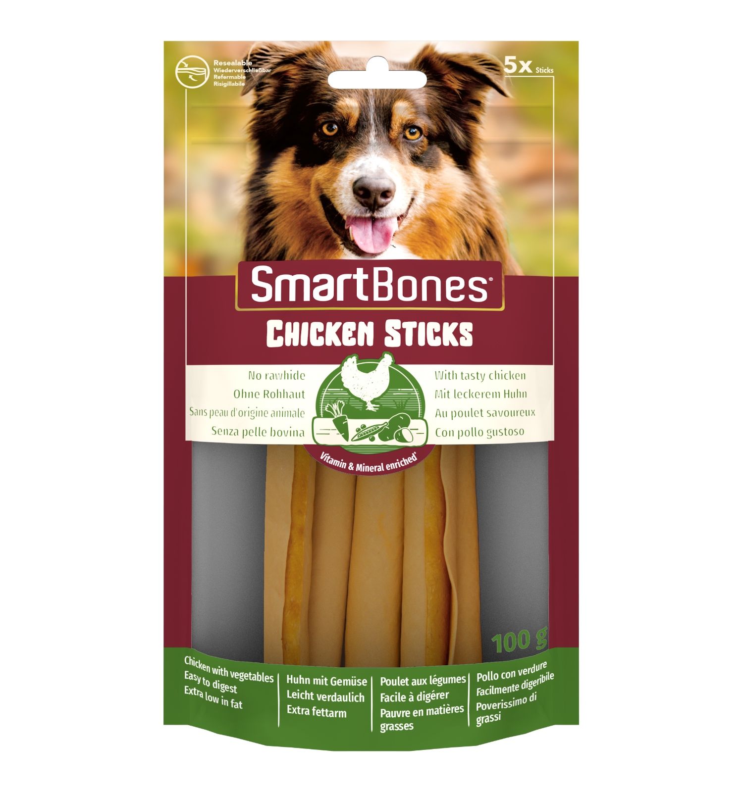 Лакомство для собак палочки Smart Bones из мяса курицы средние 5шт - фото 1