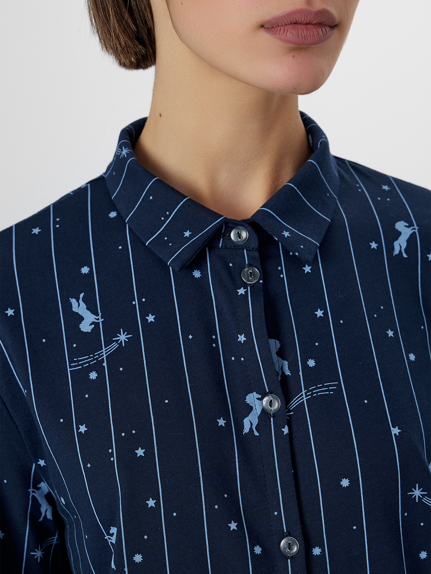 Пижама Mark Formelle (Марк Формэль) 592462/лошади на синей полоске - фото 5