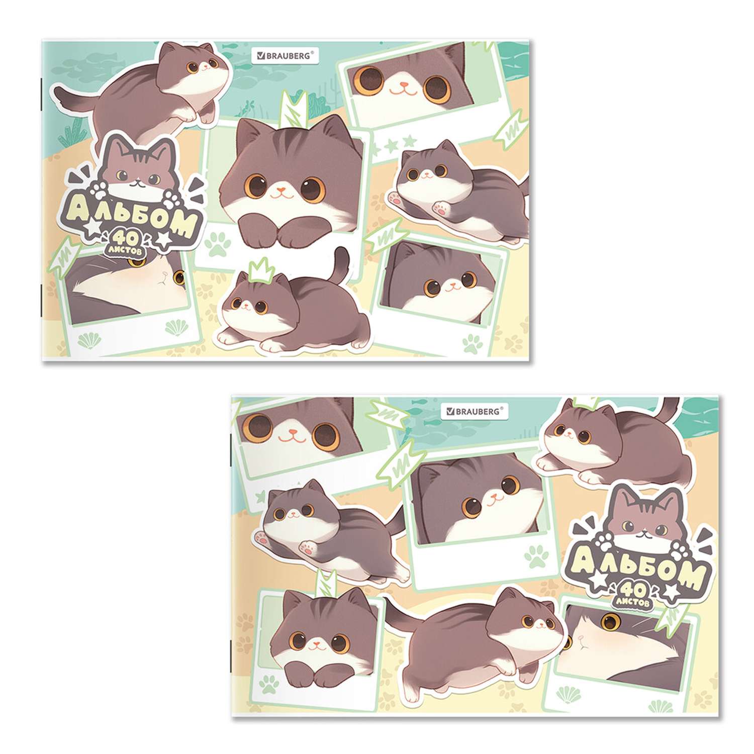 Альбом Brauberg Милые коты А4 40 лист. в ассортименте - фото 1