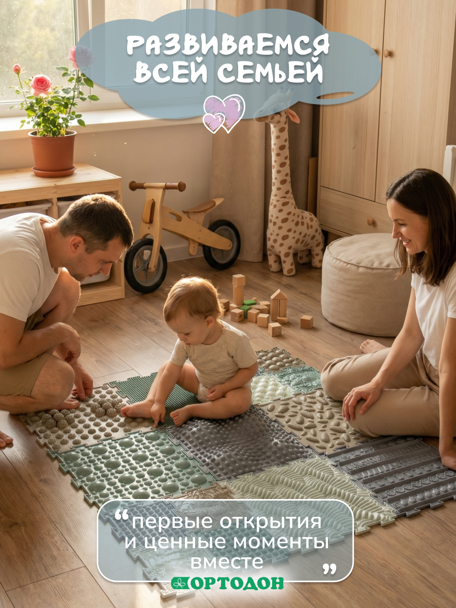 Коврик-пазл Ортодон массажный развивающий 26 x 220 см - фото 14