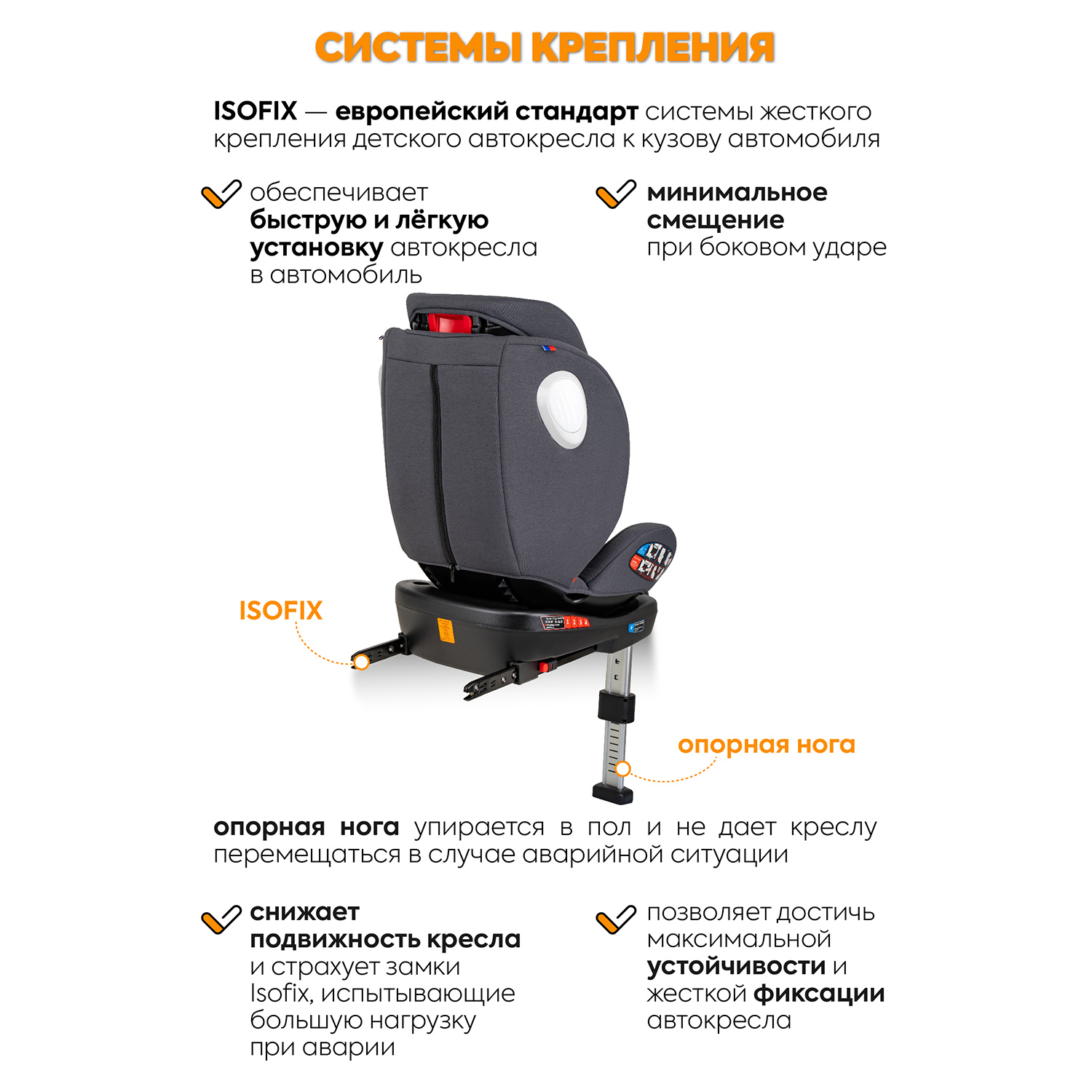 Автокресло JOVOLA Jet Isofix 0+/1/2/3 (0-36 кг) - фото 3