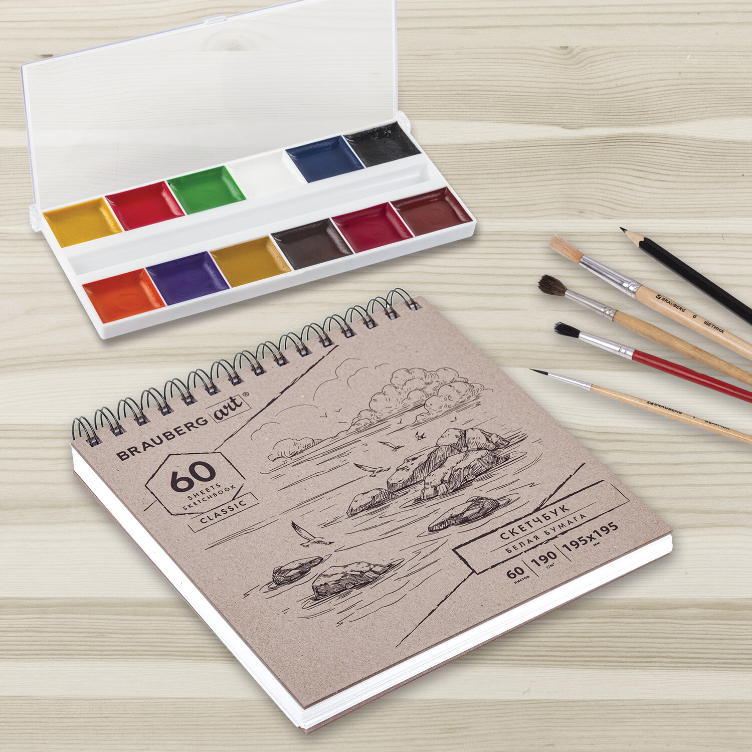 Скетчбук Brauberg для рисования эскизов 60 листов - фото 11