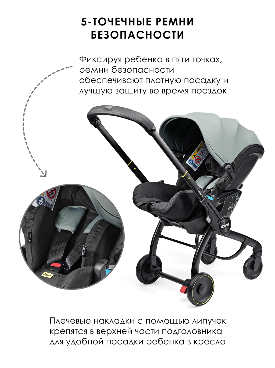 Автокресло Doona X Dusty Sage Isofix 0 (0 -13 кг) серый - фото 5