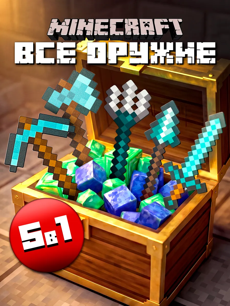 Набор игровой Fanzo Store Алмазное оружие minecraft 5шт - фото 1
