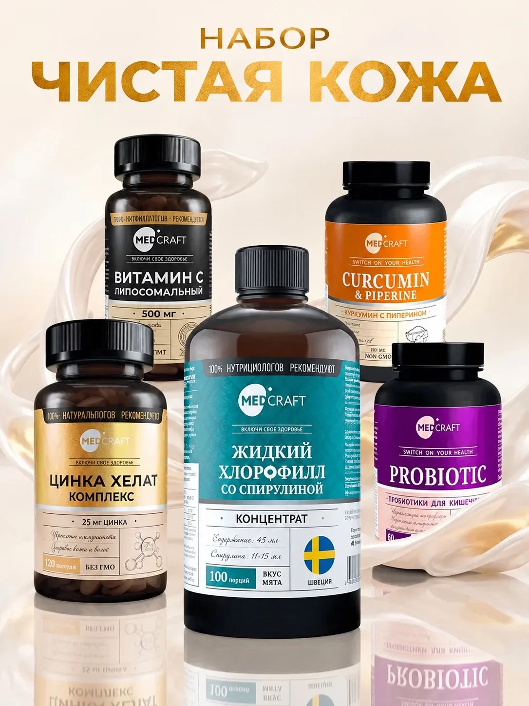 Набор Чистая Кожа и Детокс MedCraft Комплексный набор - фото 1