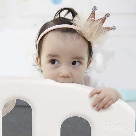 Детский манеж Ifam First Baby Room белый - серый