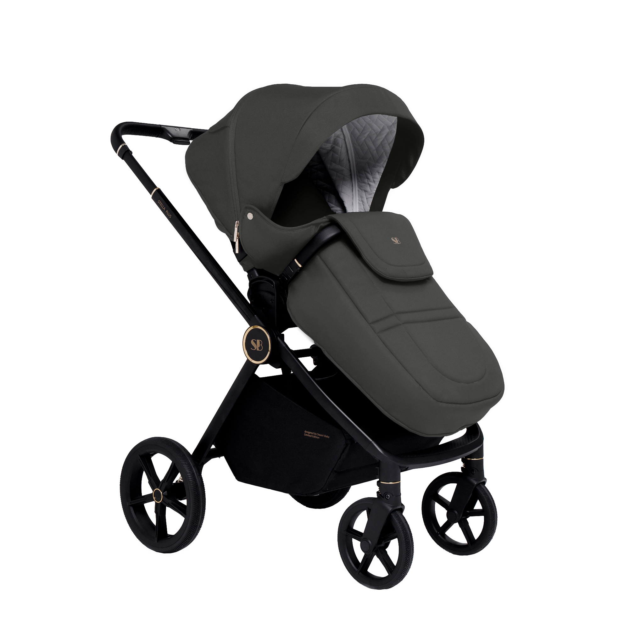 Коляска прогулочная Sweet Baby Stella Plus Dark Grey серый - фото 1