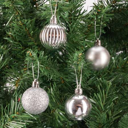 Шары SXMas 24 шт серебряные JCB