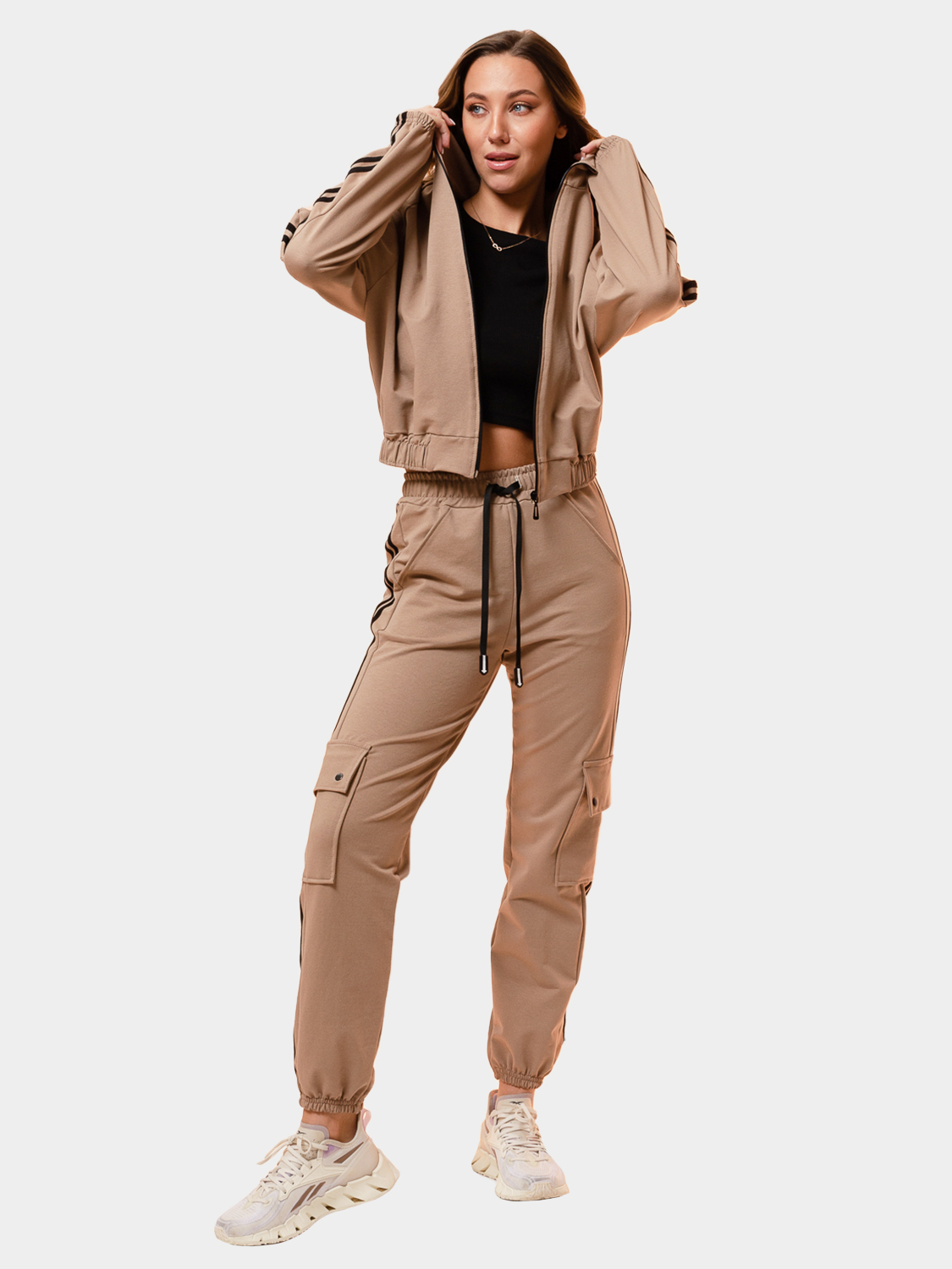 Костюм Натали Суслова 7395 бежевый темный - фото 1