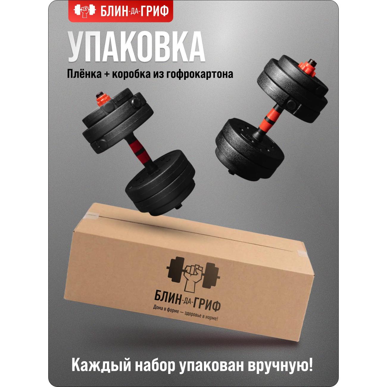 Набор блинов с грифом БлинДаГриф Гантель 17кг 2шт - фото 16