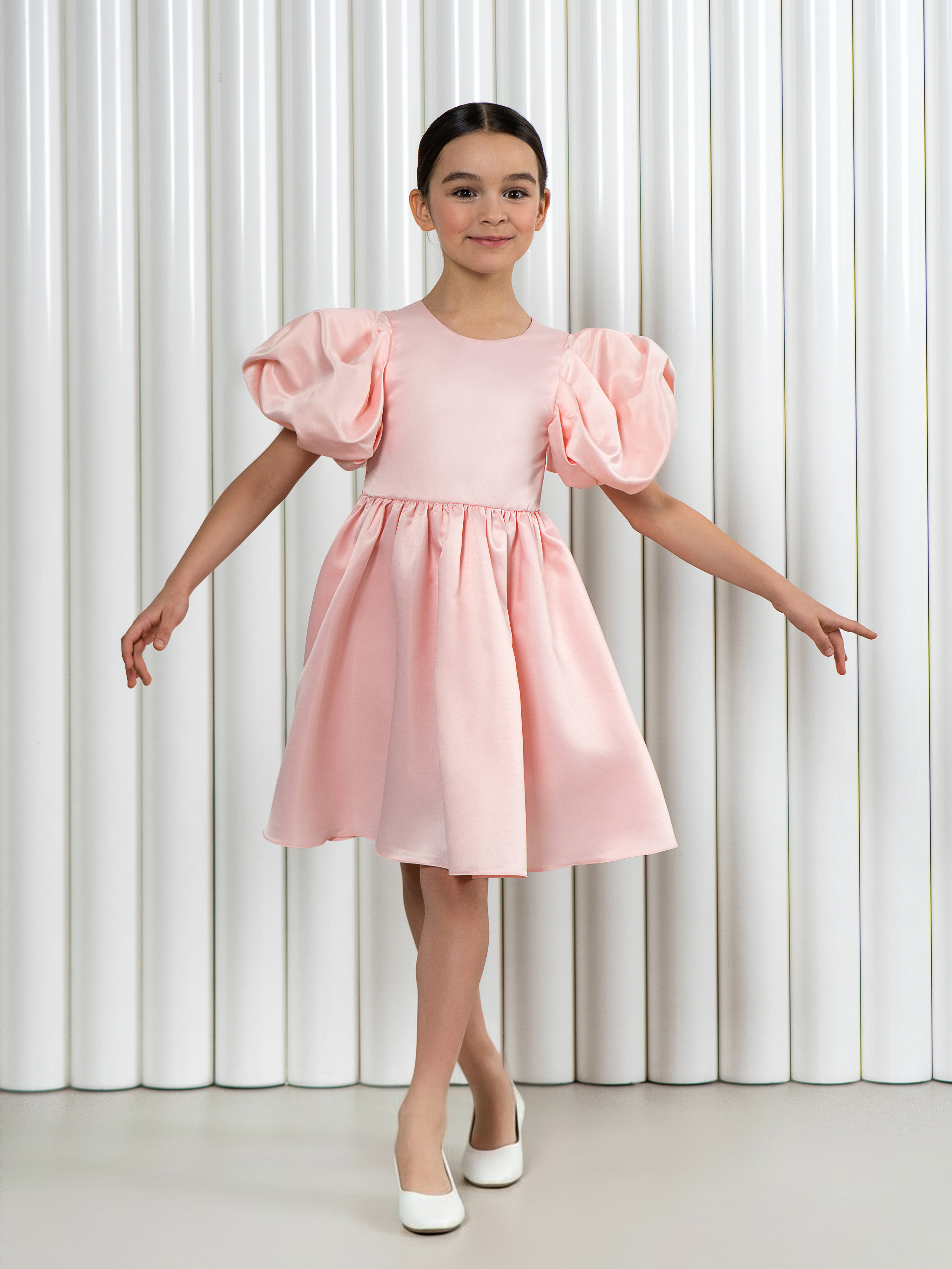 Платье LisaWeta D-143 розовый персик - фото 2