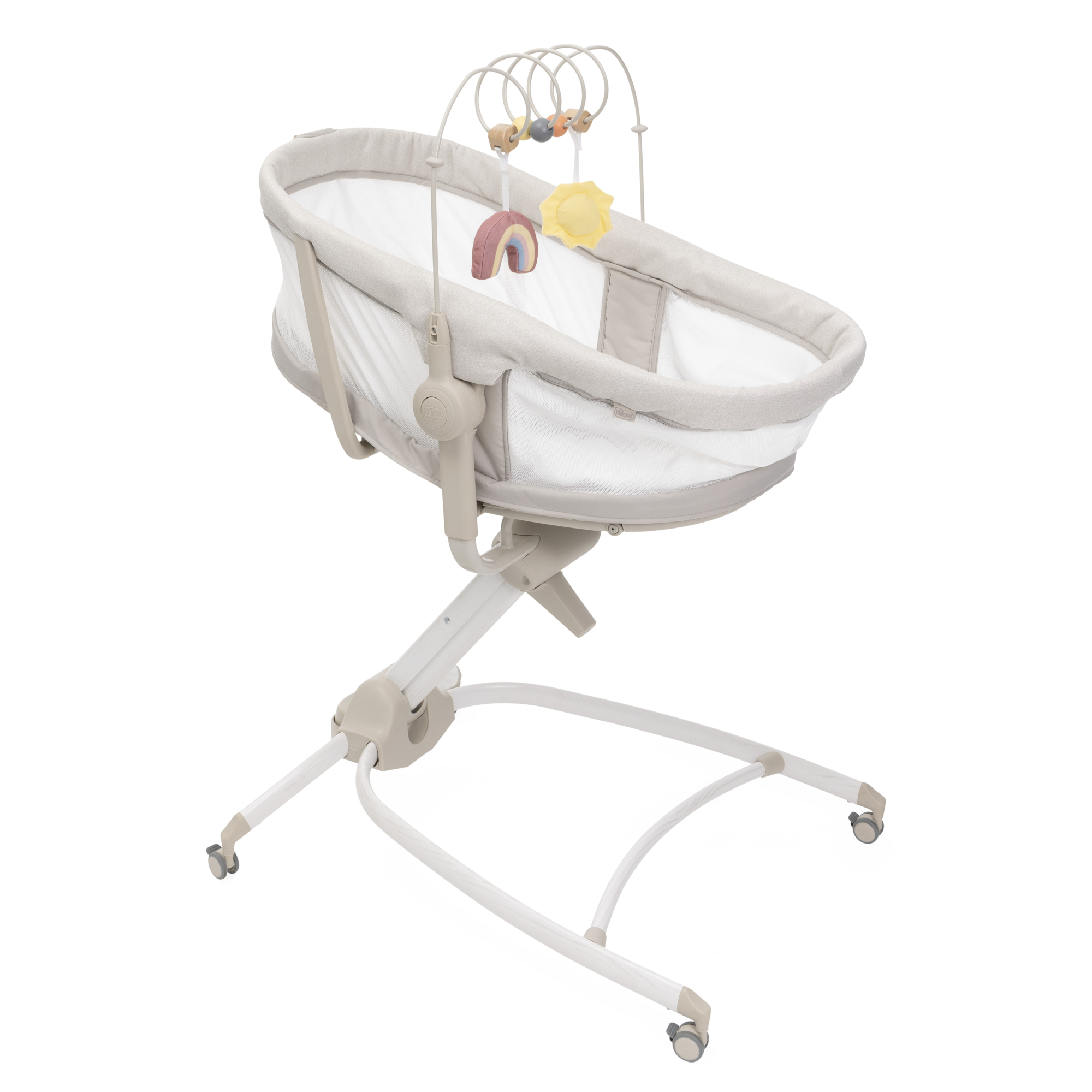 Детская кроватка Chicco Baby Hug Armonia 4в1 с рождения до 3 лет Mother Pearl овальная, без маятника (молочный) - фото 2