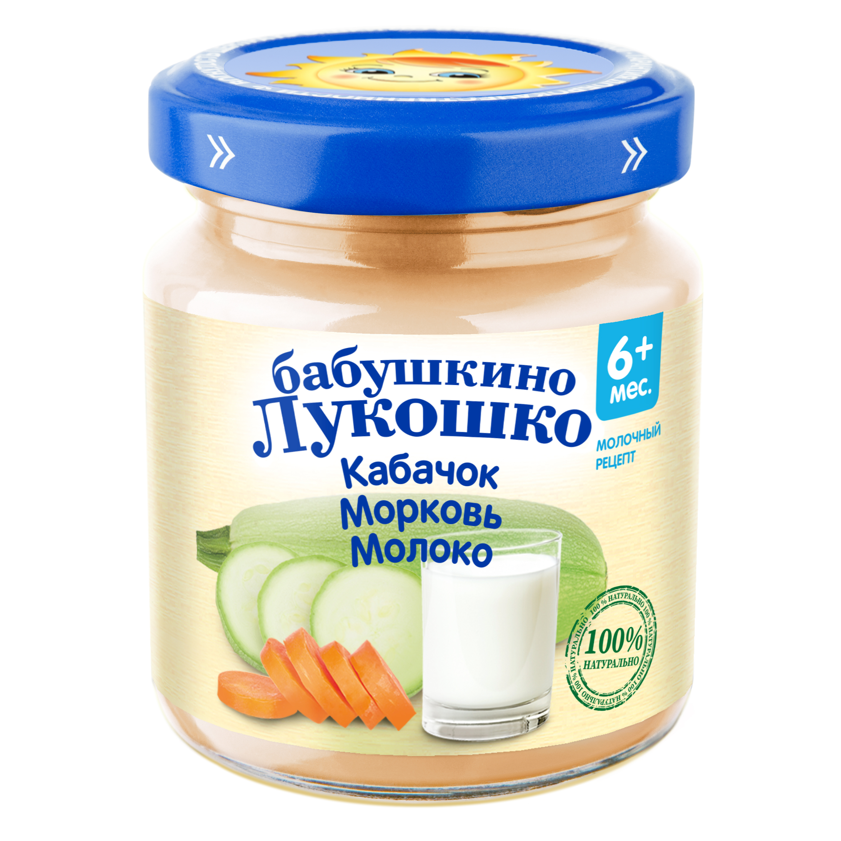 Пюре Бабушкино лукошко кабачок-морковь-молоко 100г с 6месяцев - фото 1