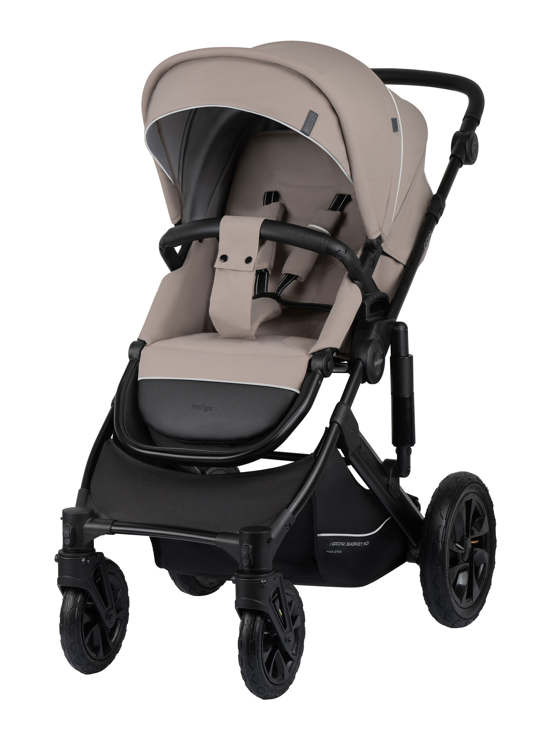 Коляска 3в1 Indigo Coin бежевый - фото 3