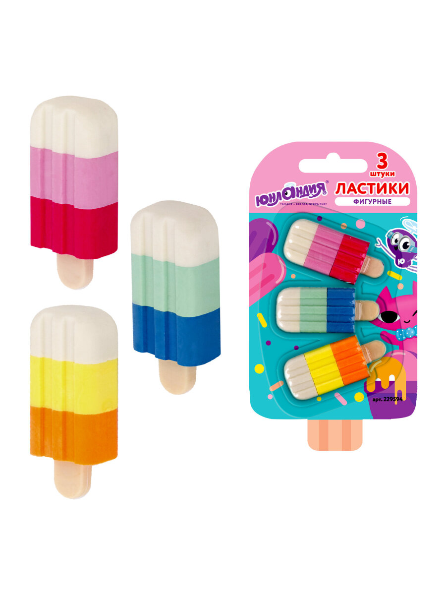 Ластик Юнландия Сладкие истории 3 шт. - фото 6