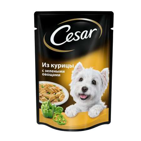 Корм для собак Cesar 100г из курицы с зелеными овощами пауч