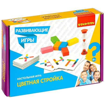 Настольная игра Bondibon мемо мозаика Цветная стройка