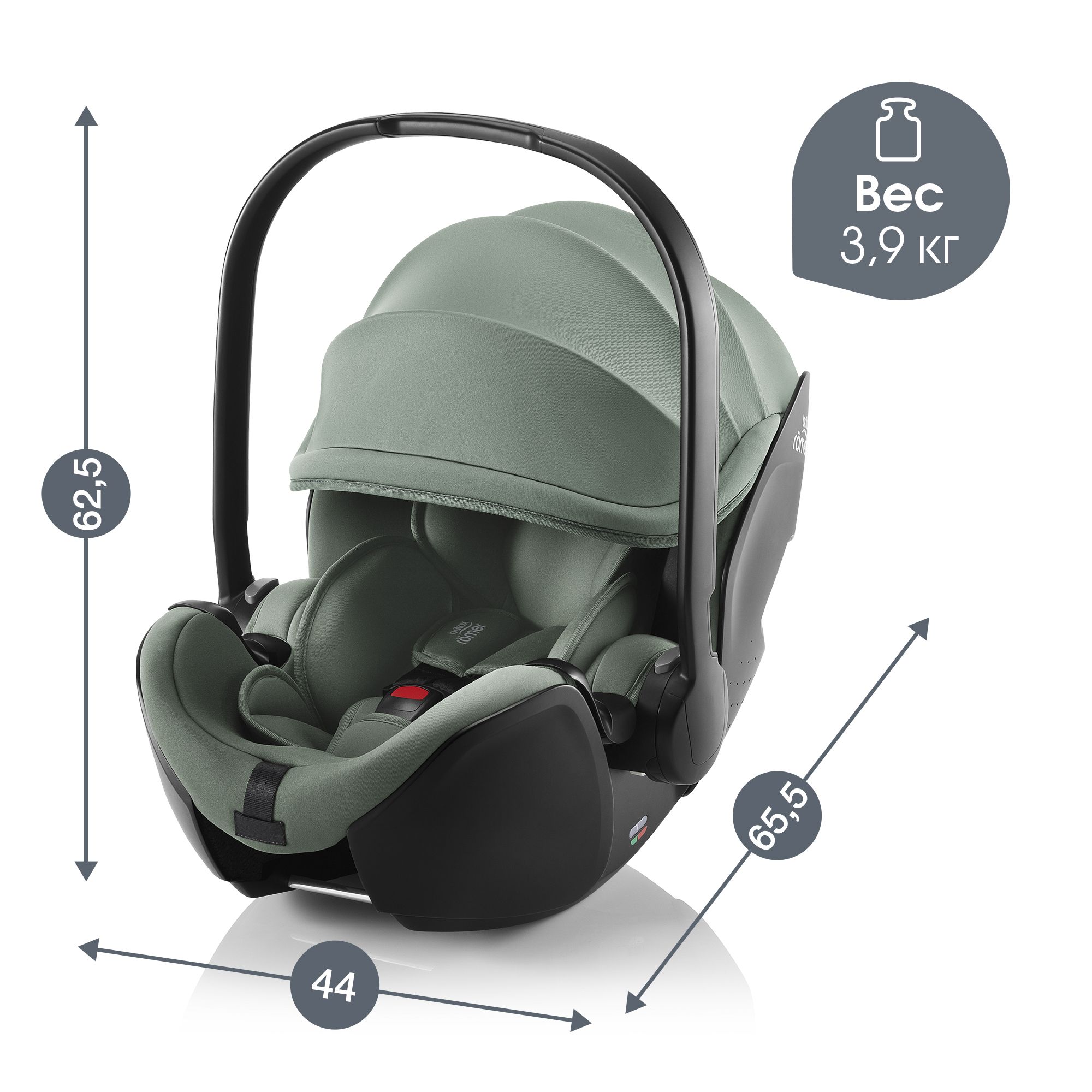 Автокресло Britax Roemer Baby-Safe Pro Jade Green Isofix 0 (0 -13 кг) зеленый - фото 12