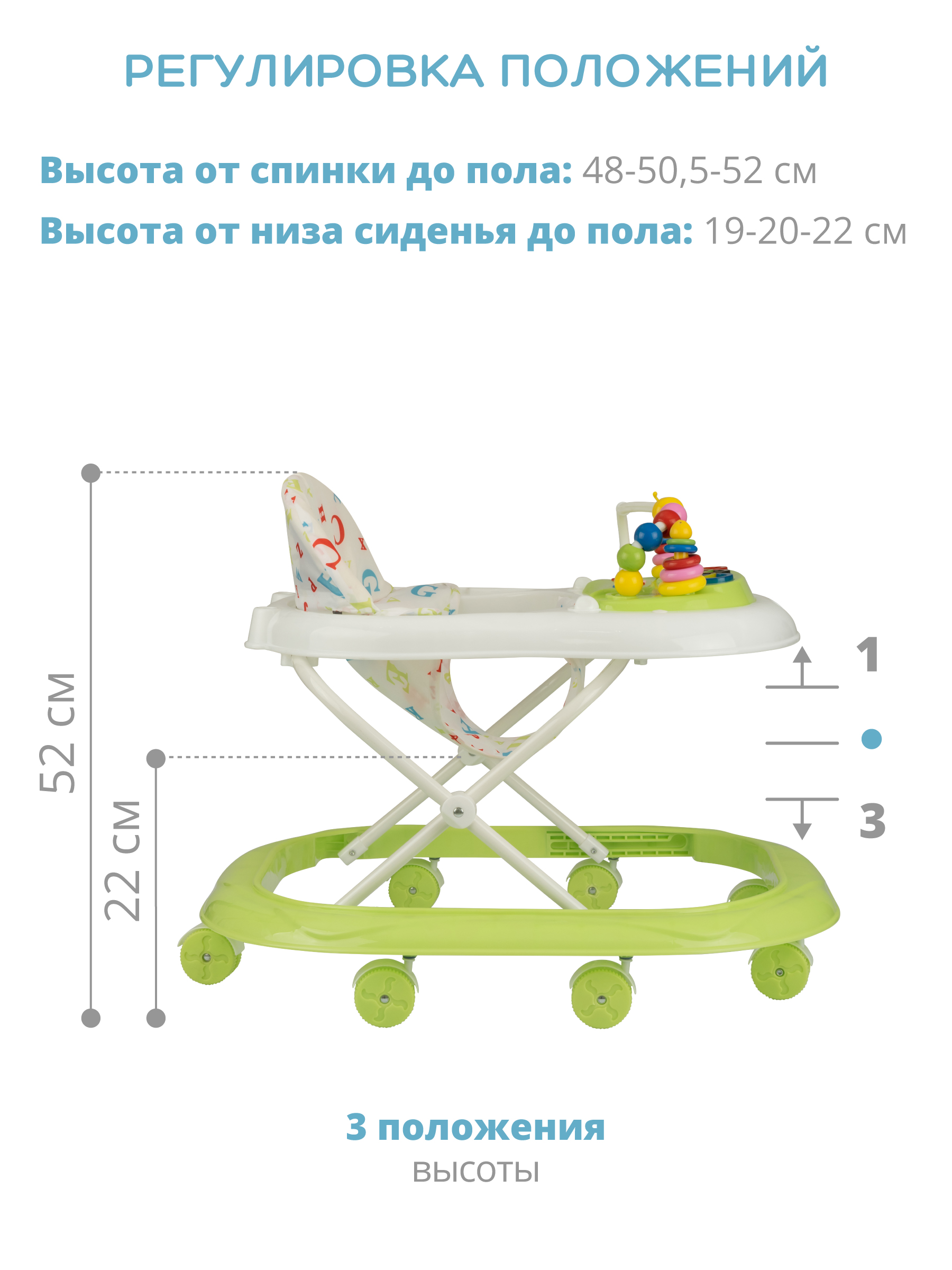 Ходунки Indigo Abc бзеленый - фото 3