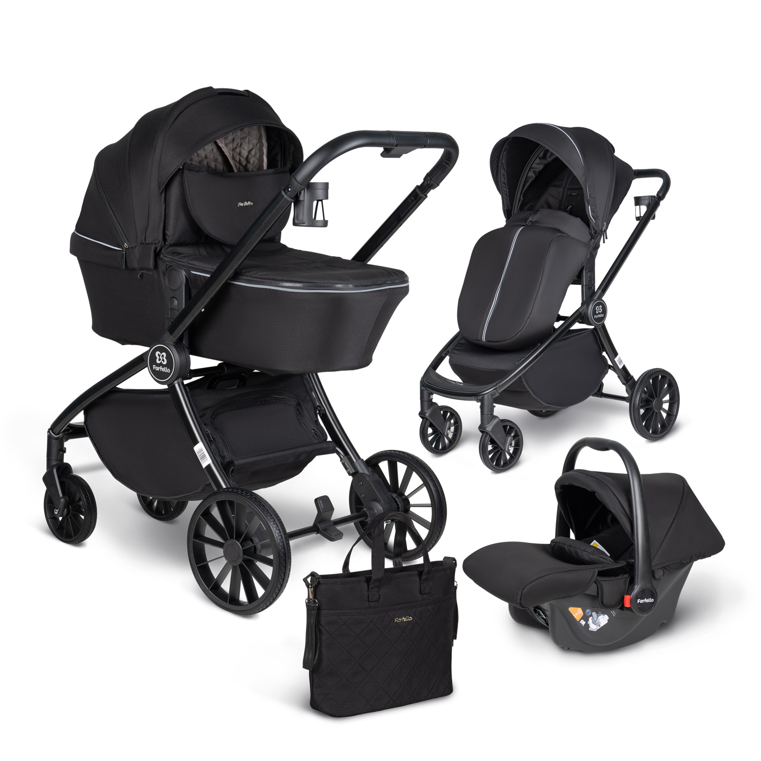 Коляска 3в1 Farfello Baby shell серый - фото 9
