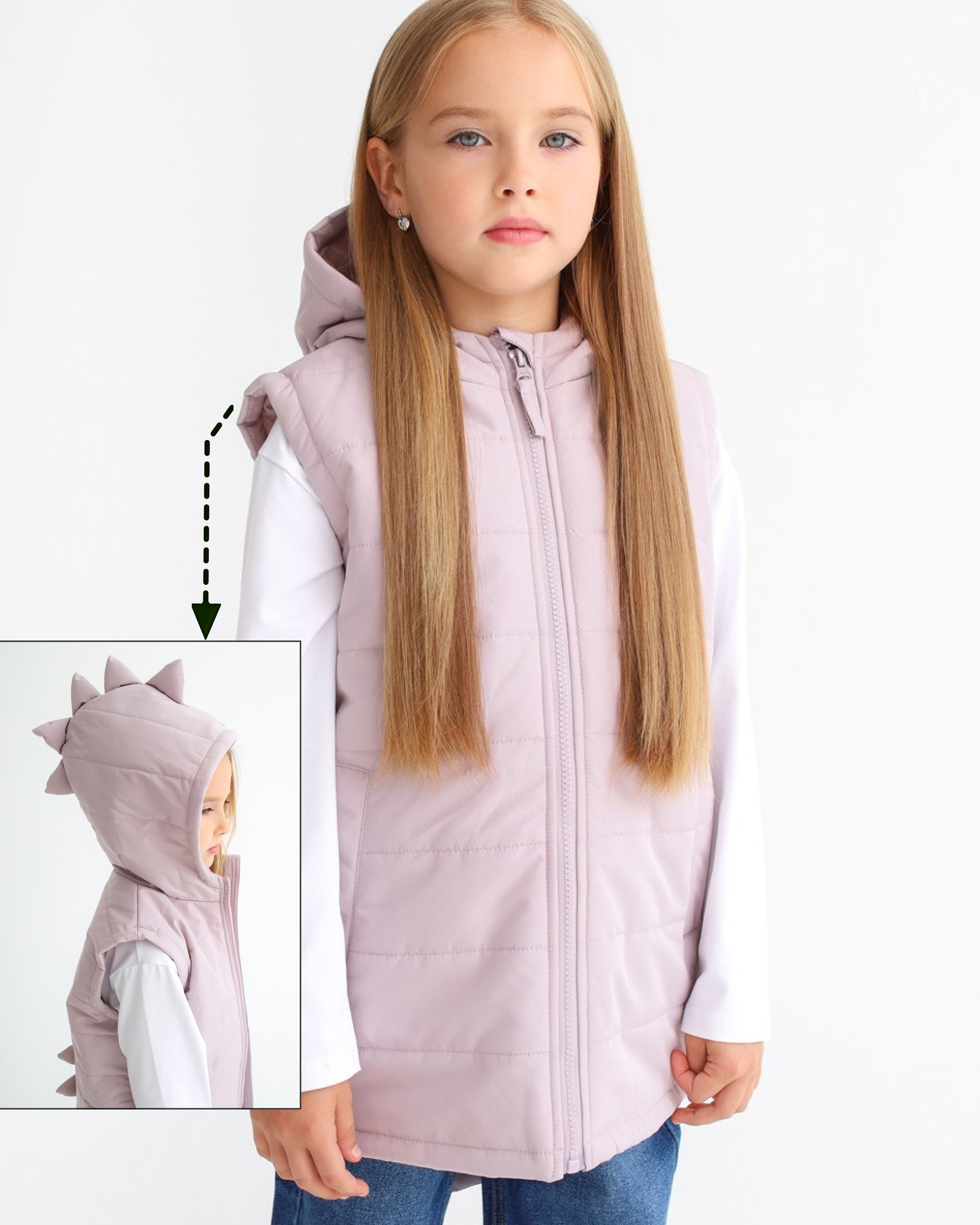 Жилет MINIDINO V-G-005Жилет детский демисезонный Дино дым - фото 1