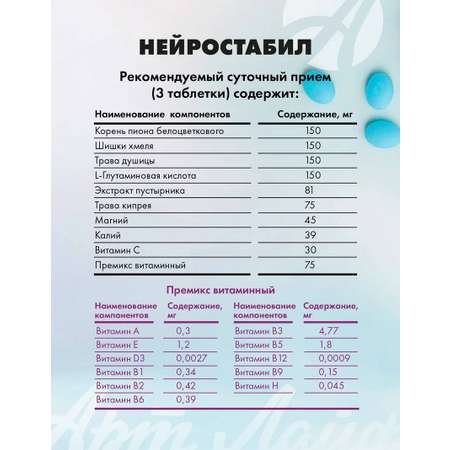 БАД Арт Лайф Нейростабил Успокаивающее средство на основе магния 90 таблеток