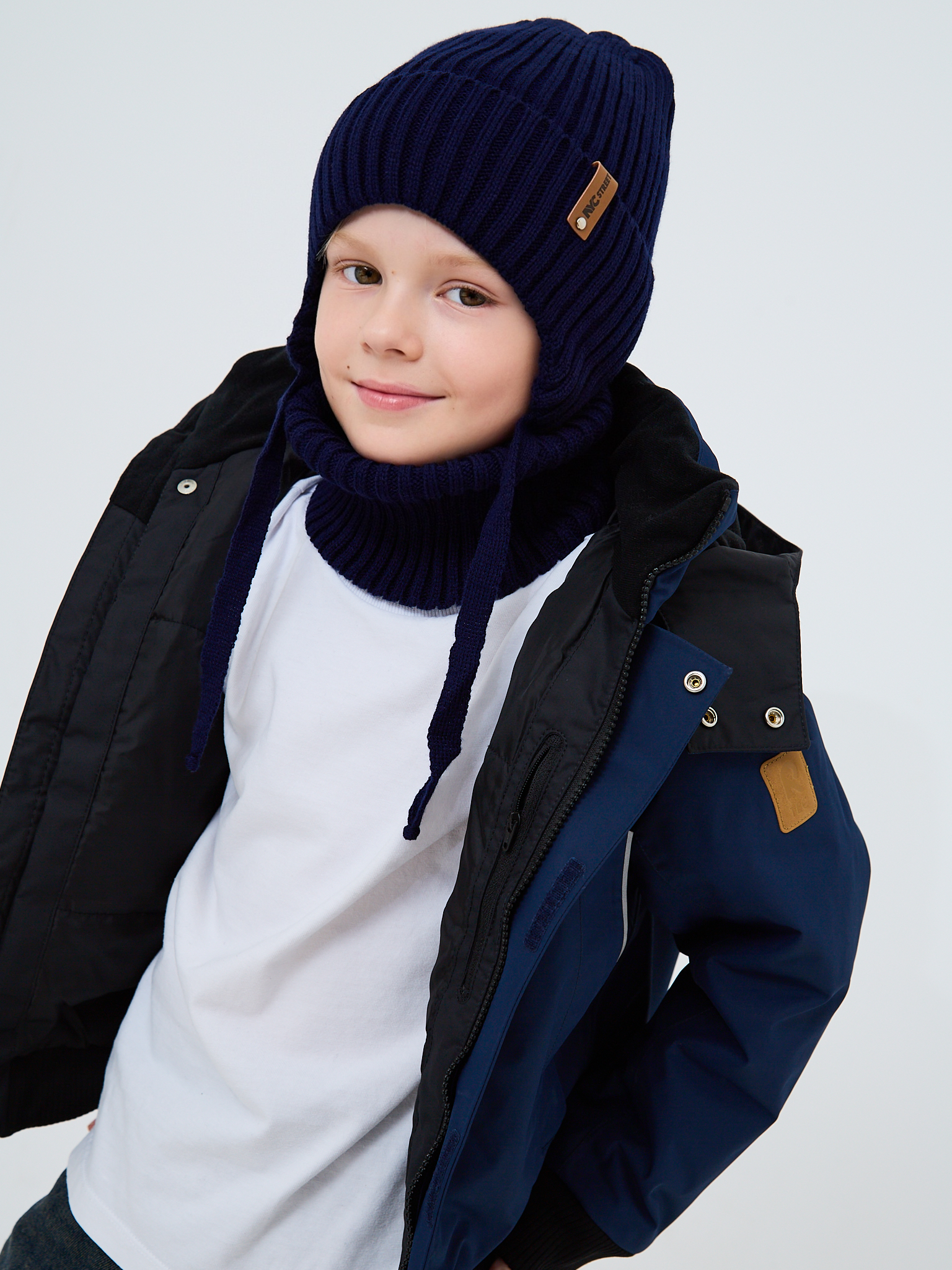 Шапка и снуд NYCkids NYC-H-56-zaviazki-DblueB - фото 13