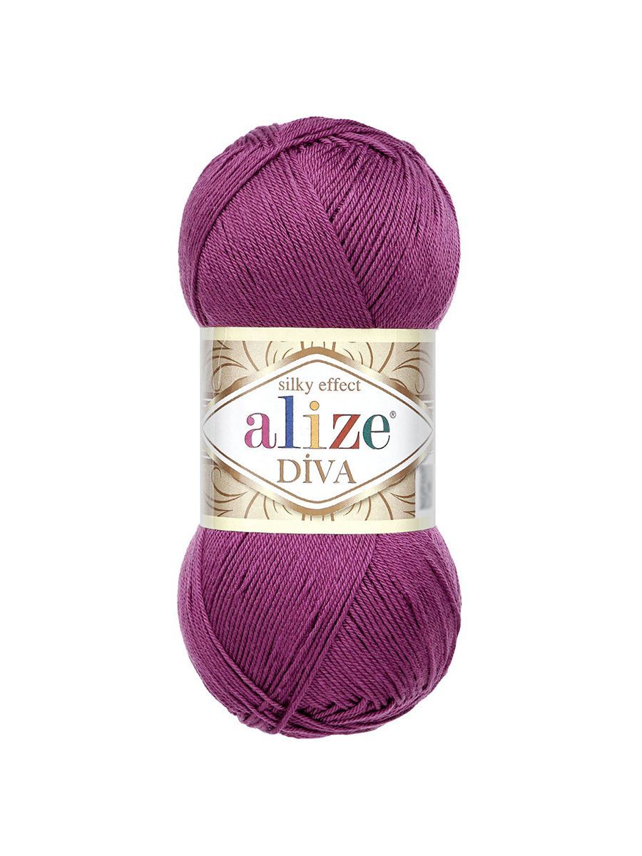 Пряжа Alize для вязания универсальная легкая Diva микрофибра 100г 350м 5 шт 297 цикламен - фото 4