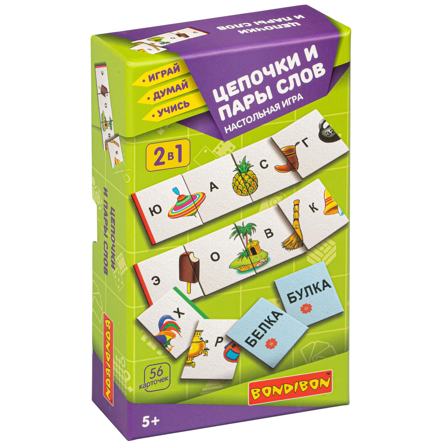 Настольная игра Bondibon домино Цепочки и пары слов - фото 3