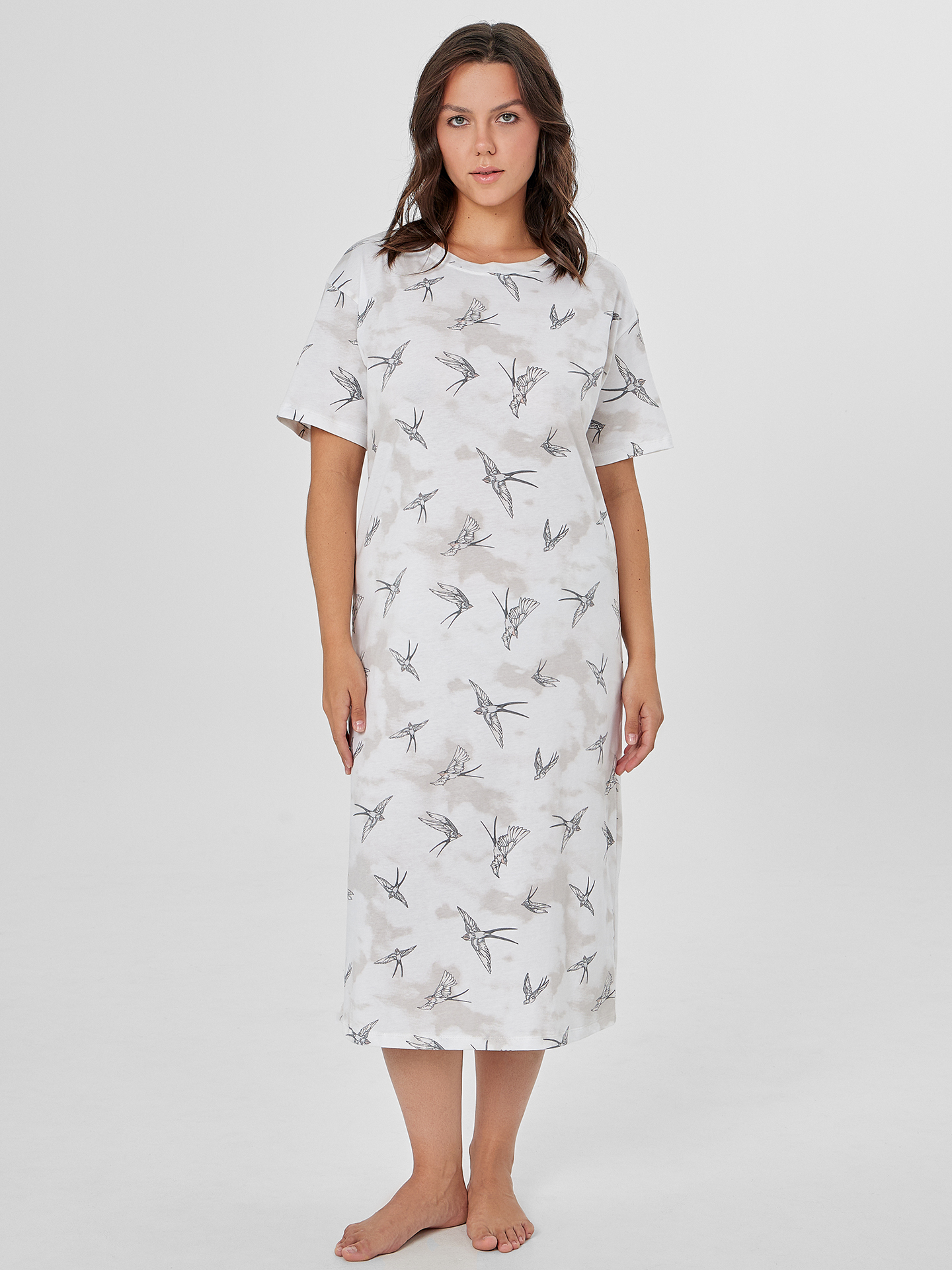 Сорочка ночная Mark Formelle (Марк Формэль) 572396/птицы на льду - фото 1