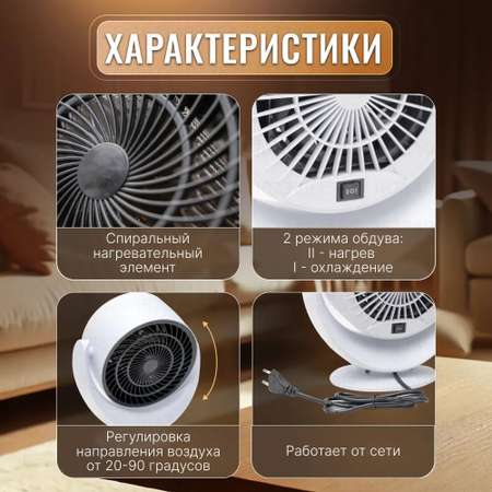 Обогреватель тепловентилятор 1800 Вт CASTLELADY для дома электрический
