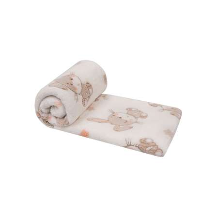Плед в коляску Baby Nice Velsoft 3D Зайки на белом 100х150