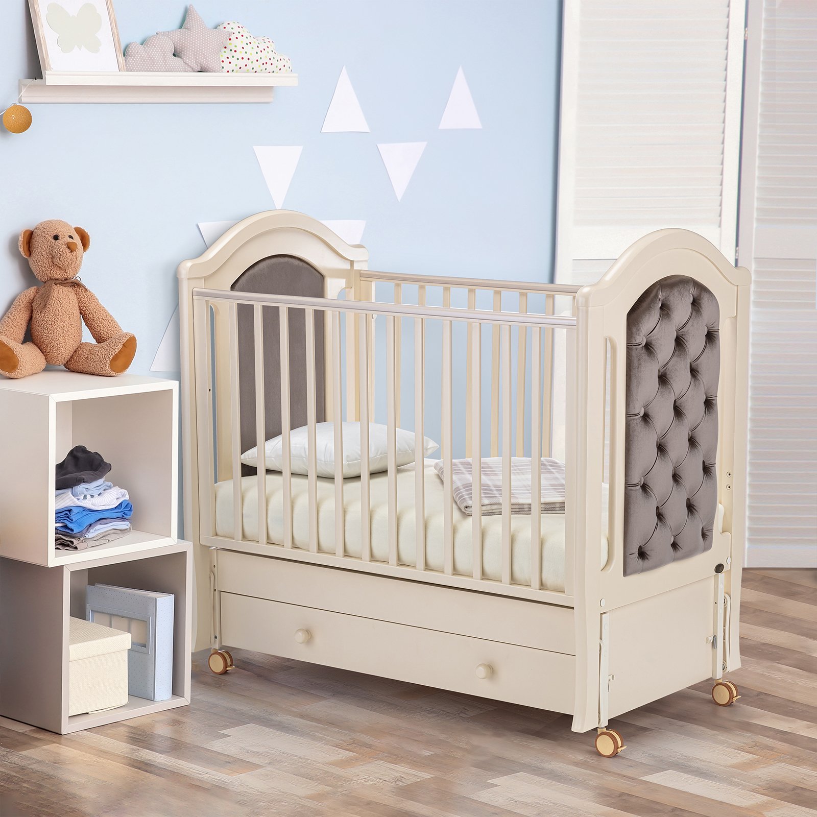 Детская кроватка Nuovita Grazia swing, продольный маятник (слоновая кость) - фото 9