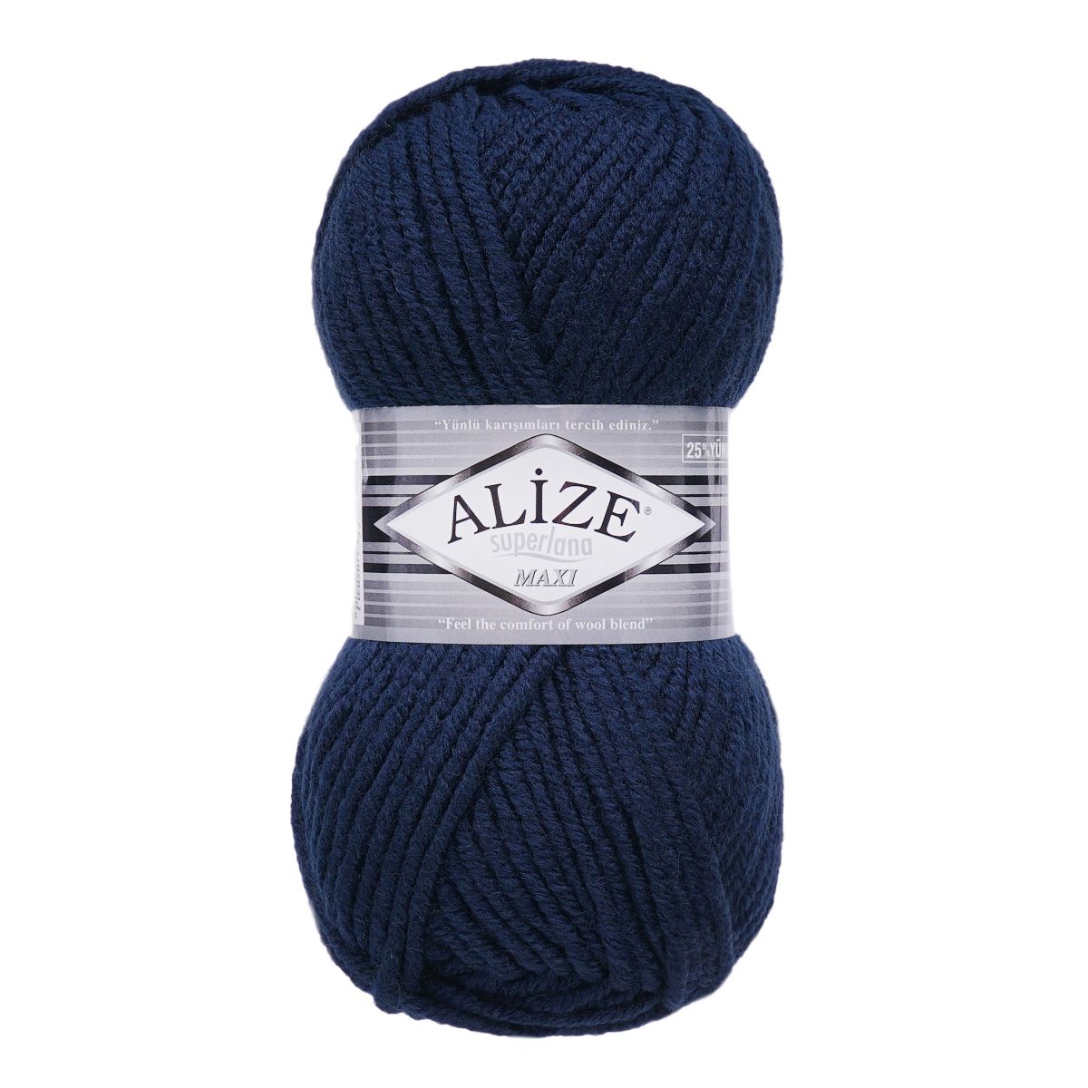 Пряжа Alize полушерстяная мягкая теплая Superlana maxi 100 гр 100 м 5 мотков 58 темно-синий - фото 6
