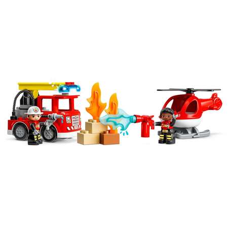 Конструктор LEGO DUPLO Пожарная часть и вертолёт блочный