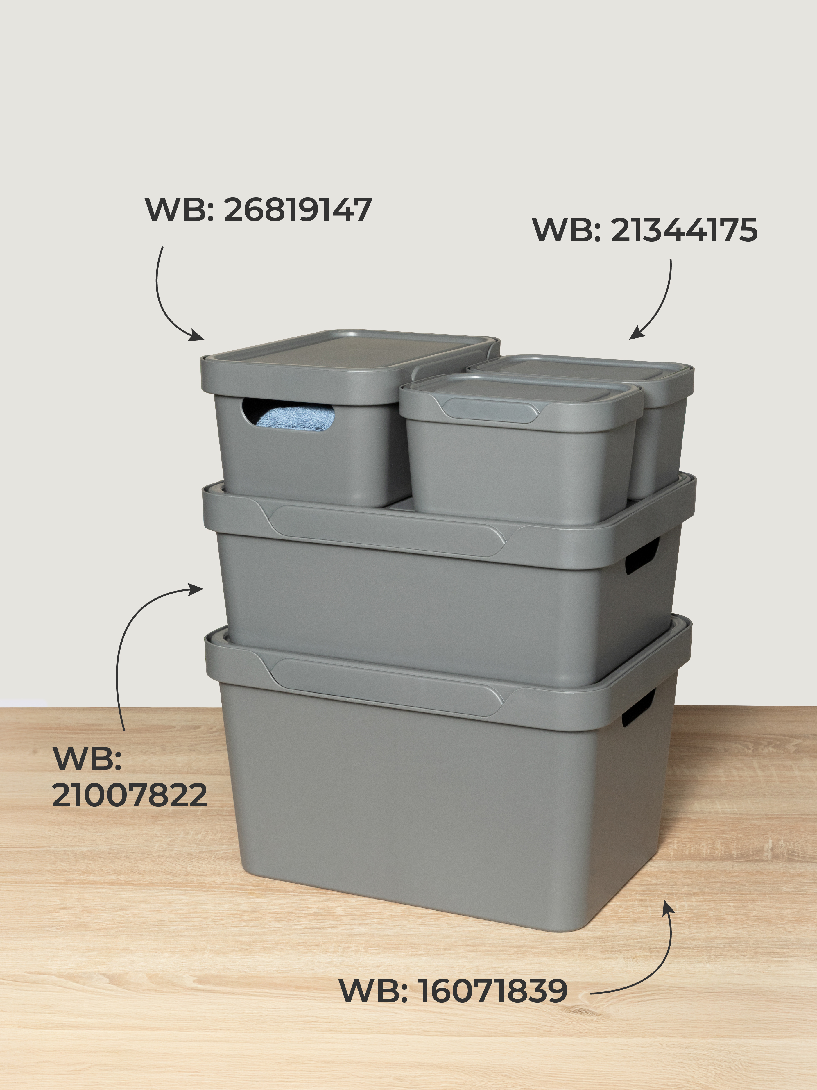 Набор ящиков с крышкой Econova Универсальные, 18.9х13.2х11 см, 1,9Л - фото 8