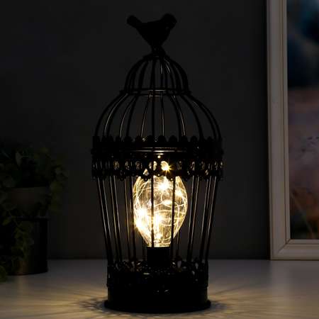 Ночник RISALUX «Клетка с птичкой» LED черная