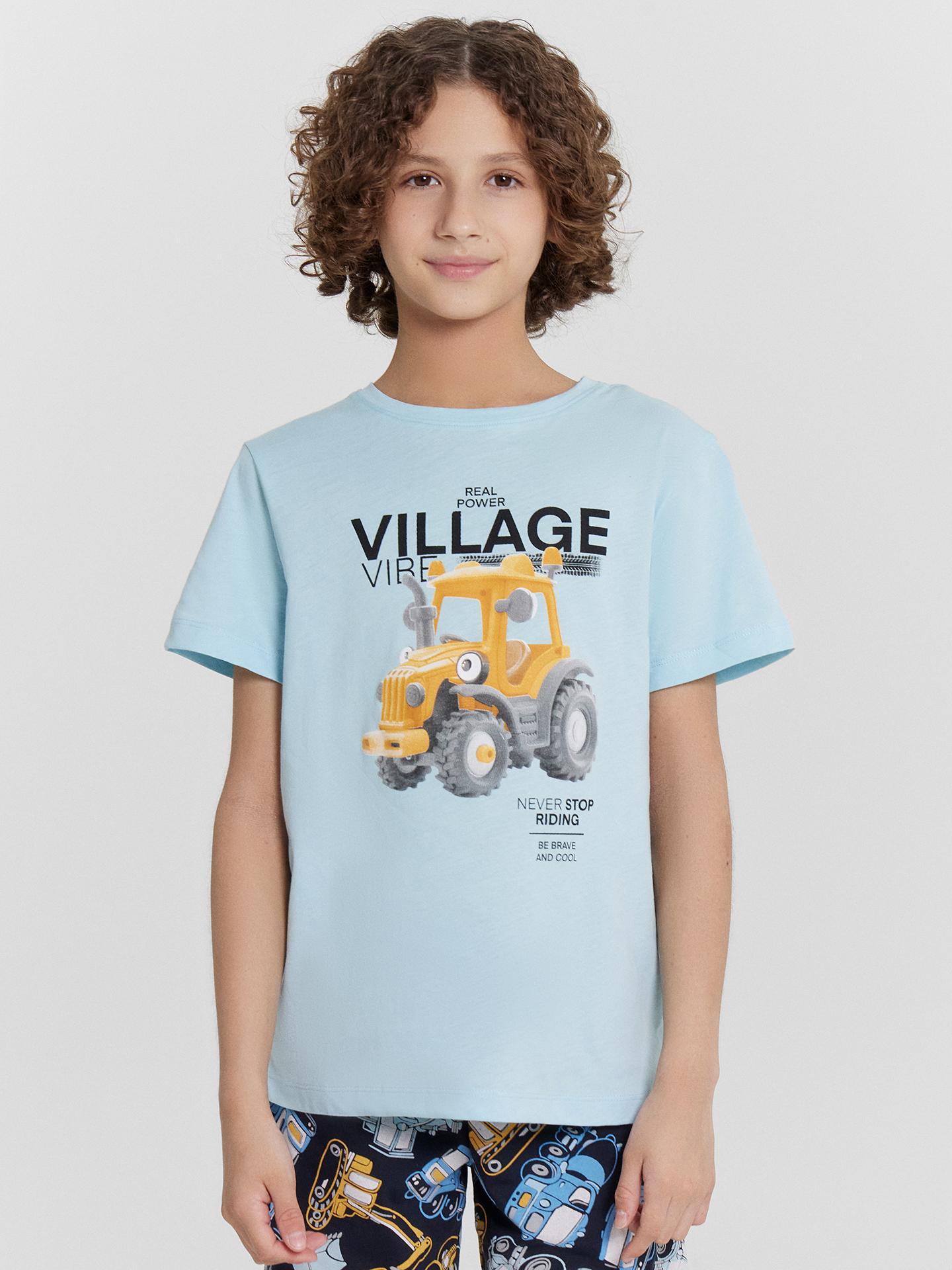 Пижама Mark Formelle (Марк Формэль) 563318-1/голубой +тракторы на синем - фото 5