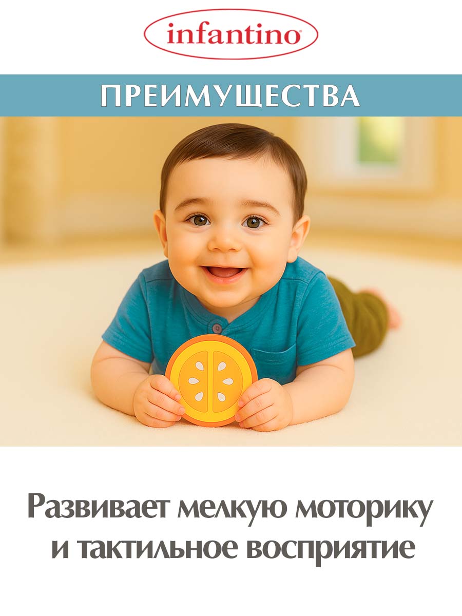Прорезыватель INFANTINO силиконовый Апельсин - фото 3