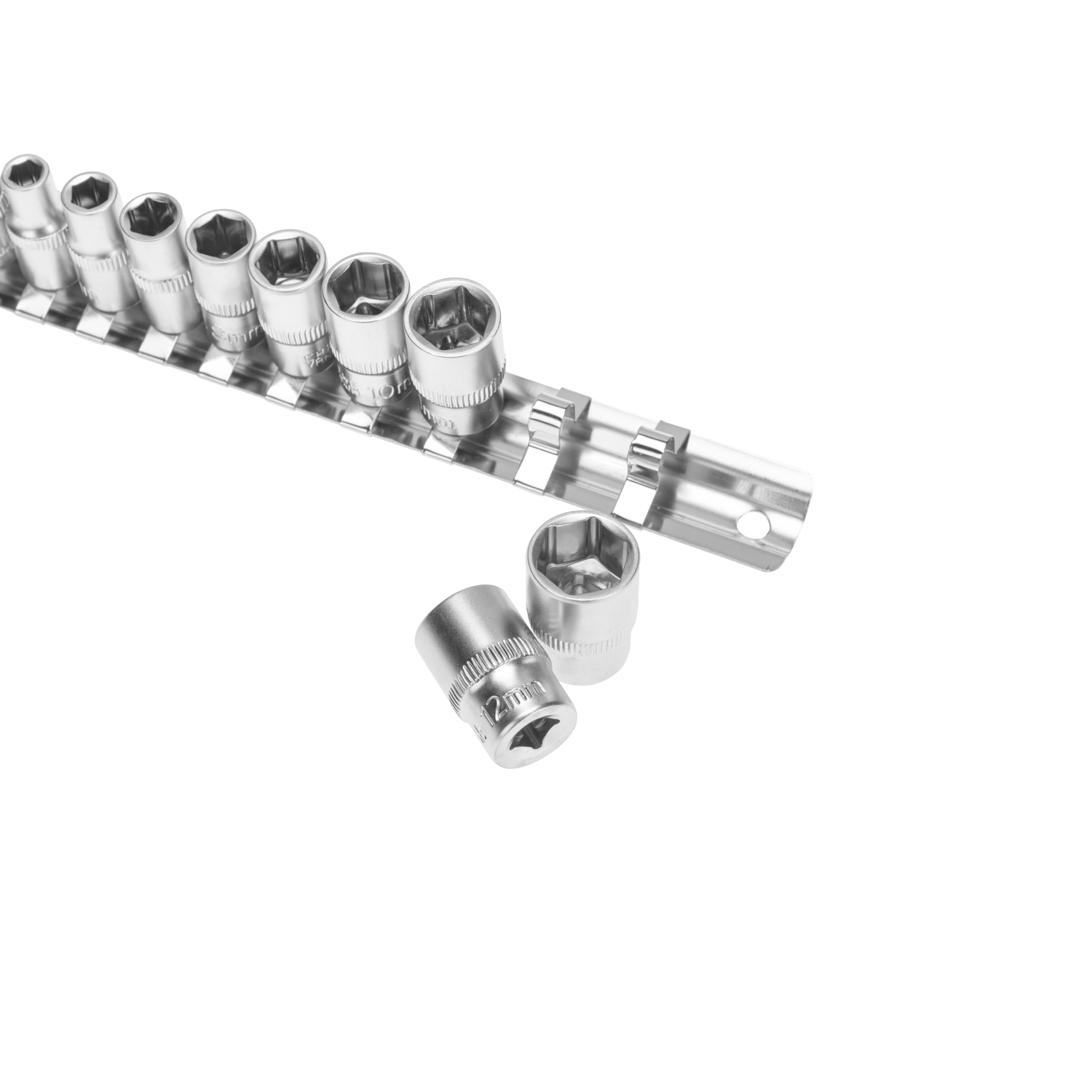 Набор торцевых головок 1/4, шестигранные, CrV, 10 шт., 4-13мм - фото 6