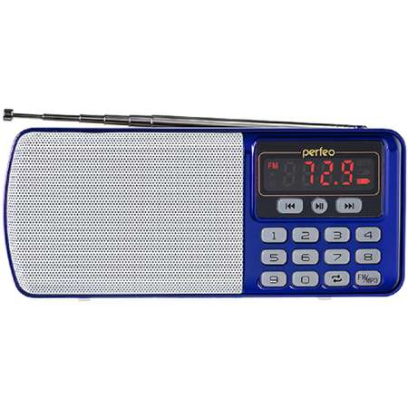 Радиоприемник Perfeo цифровой ЕГЕРЬ FM+ 70-108МГц MP3 питание USB или BL5C цвет синий i120-BL