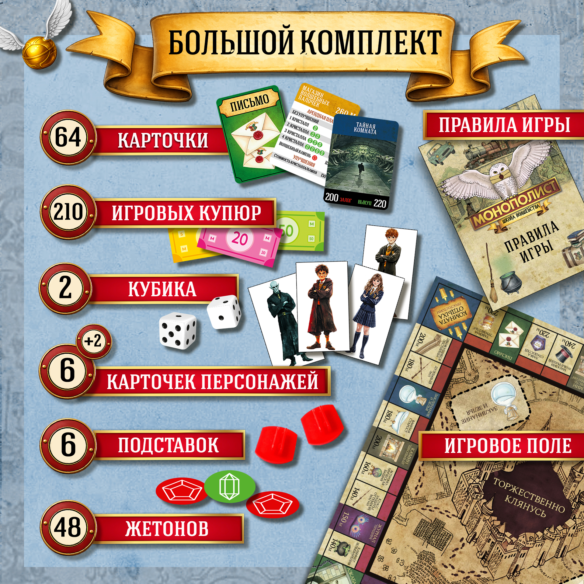 Настольная игра Десятое королевство Монополия Школа волшебства - фото 3