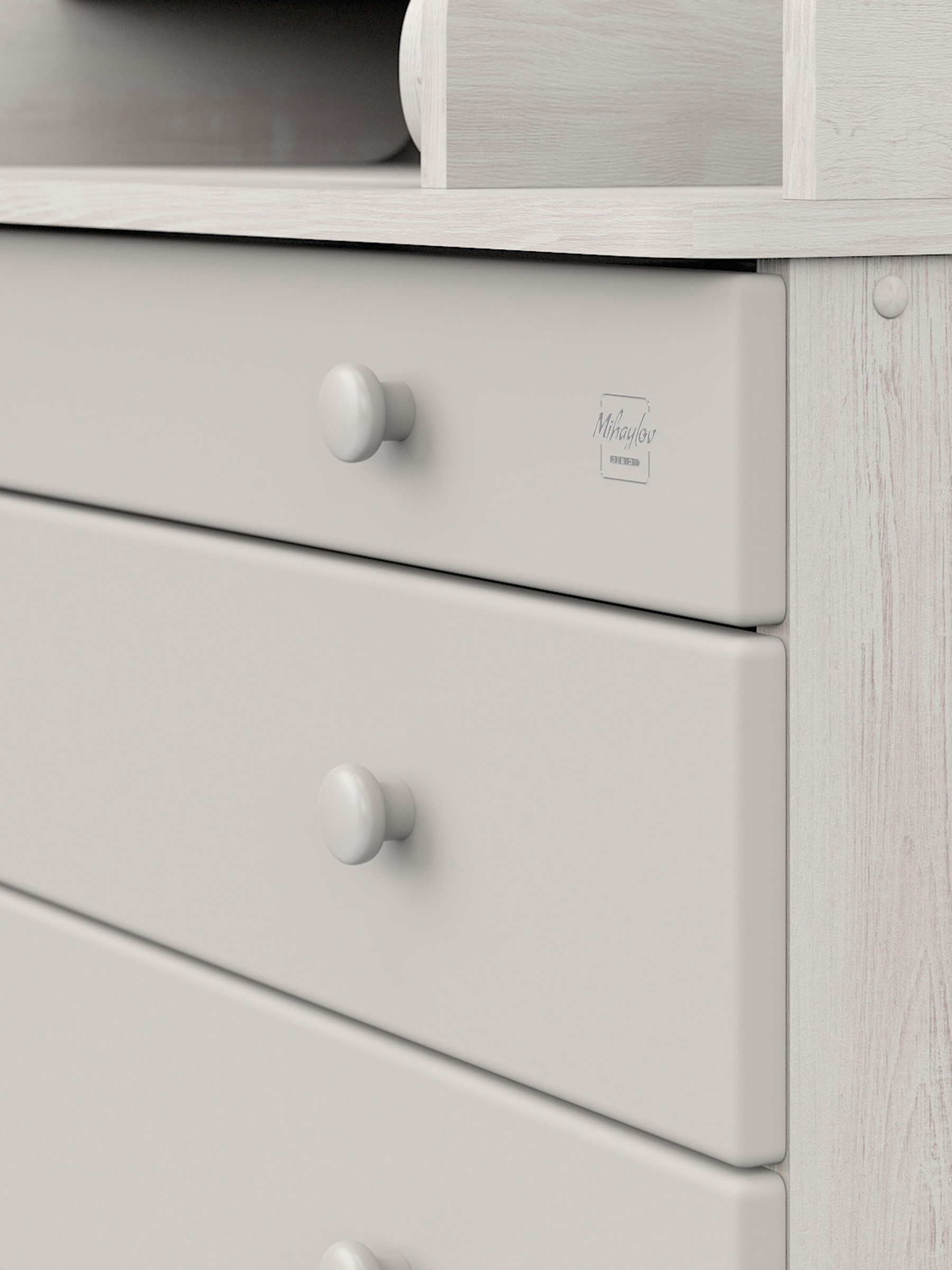 Комод пеленальный Aton Maks сосна касцина серый - фото 11