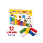 Пластилин Юнландия восковой 12 цв.